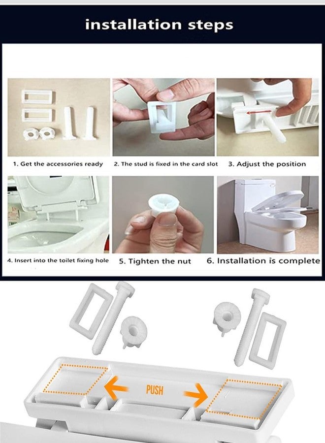 ام ال دي غطاء مقعد المرحاض الهيدروليكي البديل من MLD، مصنوع من بلاستيك PVC أوروبي، طقم براغي تثبيت مفصلية، براغي تثبيت، طقم أدوات إصلاح BOL4040 (زوج واحد، أبيض، بلاستيك) - Image 5